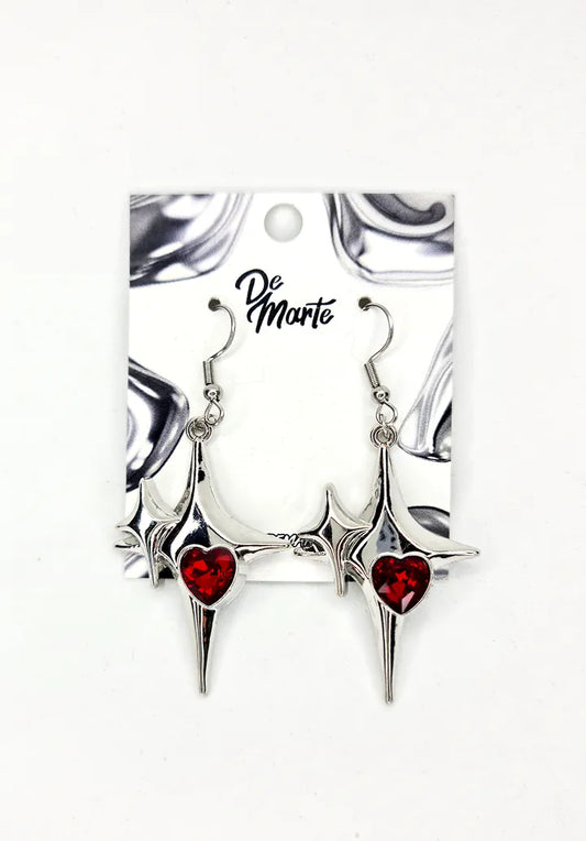 Aros Brillo Rojo Corazón - Glam y pasión en una sola pieza
