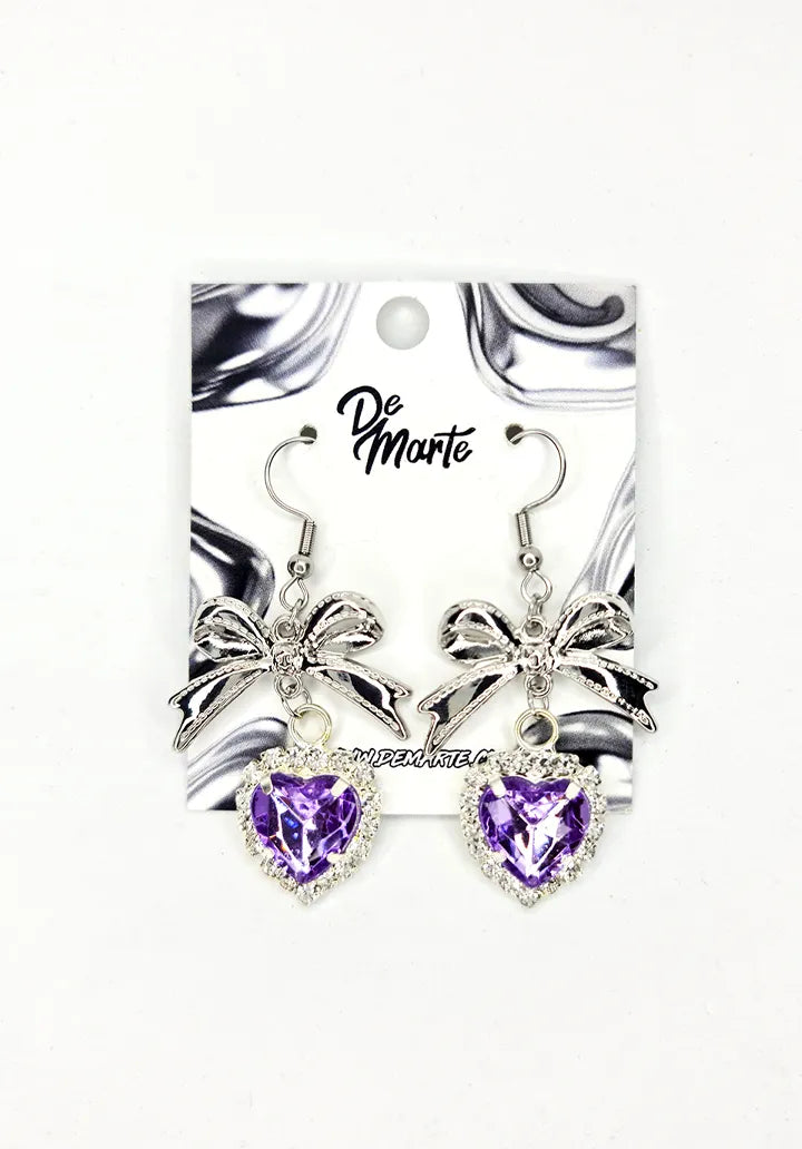 Aros Cinta Corazón Lila - Delicadeza pastel y dulzura dreamy Estilo coquette