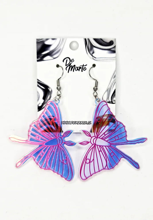 Aros Mariposa Holográfica - Brillo etéreo y estilo fairycore