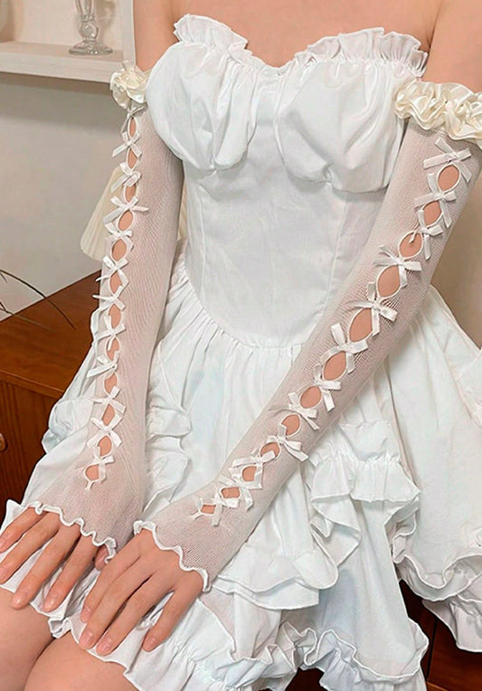 Mangas lolita medio brazo con lazos