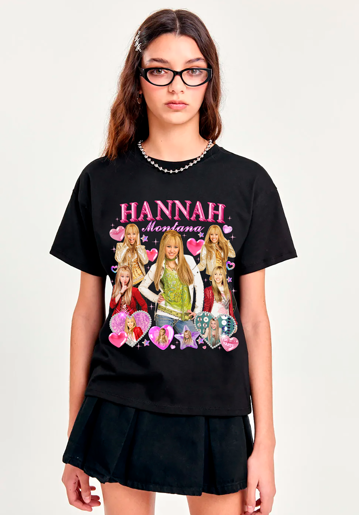 Vintage Y2K Hannah Montana Pop Culture Nostalgia Ladies V-Neck Shirt