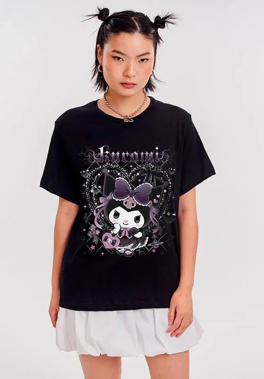 Polera Kuromi | Estilo kawaii dark Y2K