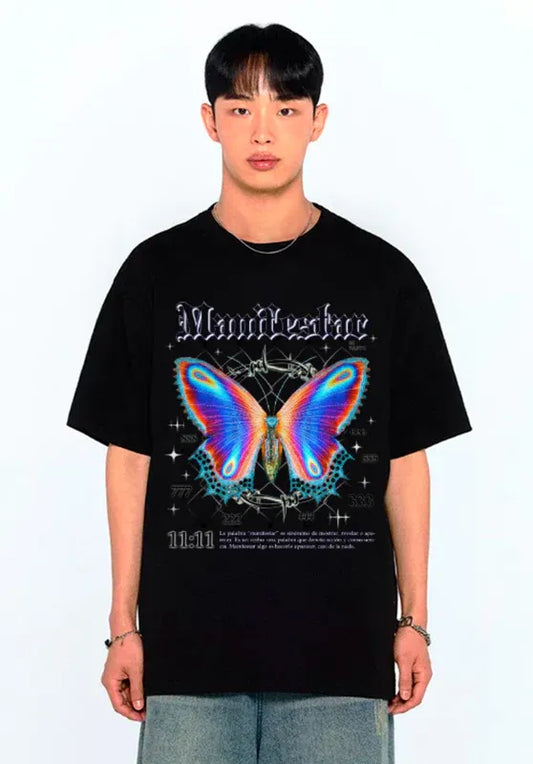 Polera Mariposa Manifestar | Estilo espiritual cósmico Numerologia