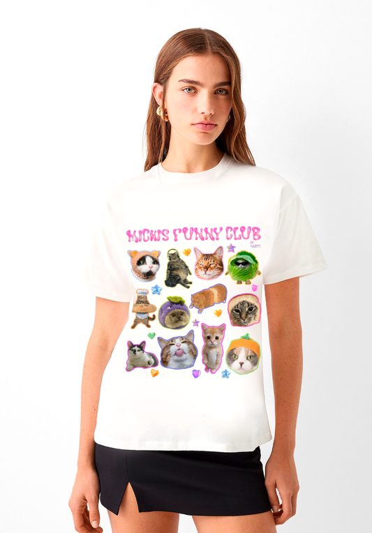 Polera Michis Funny Club | Estilo cute Y2K & humor felino