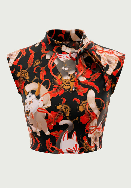 Top Estilo Japonés | Perros y Gatos Mascaras estilo y2k harajuku