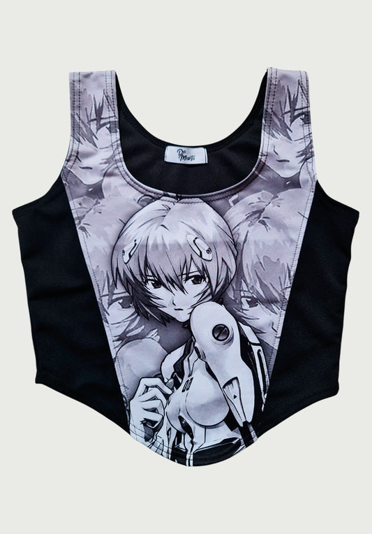 Top Tipo Corset Rei | Anime Evangelion Estilo Dark & Futurista