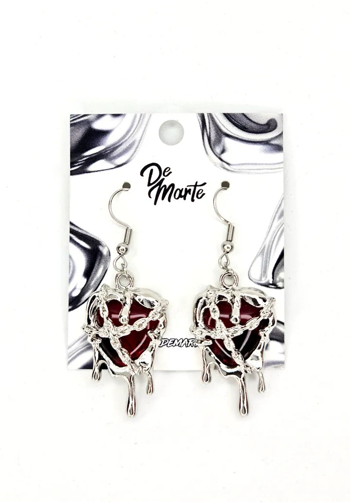 Aros Corazón con Cadenas - Estilo rebelde y Dark