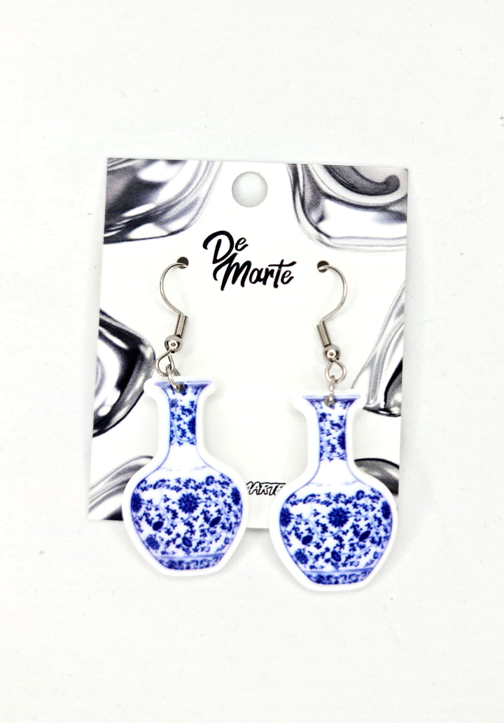 Aros Jarrón Azul - Arte clásico con toque trendy
