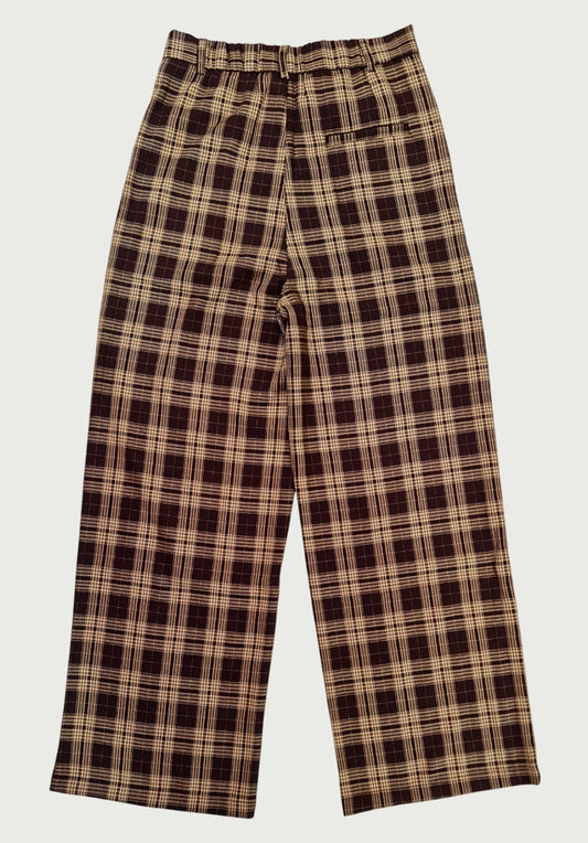 Pantalón Cuadrillé Cafecito – Estilo coreano vintage & relaxed fit