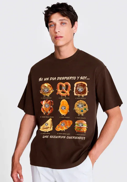 Polera Michi Comida - Estilo streetwear Si un día despierto y soy...